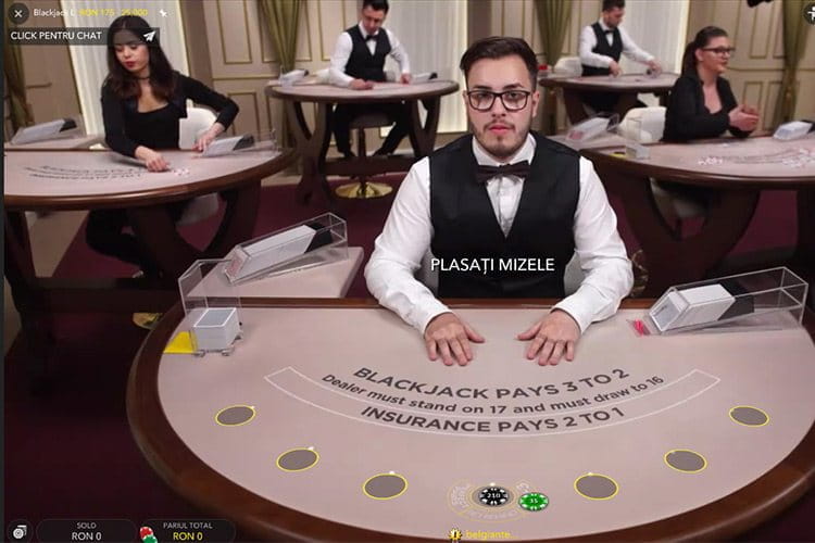 Pariuri laterale la Blackjack live Unibet!