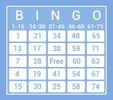 Carte de bingo cu 75 de bile