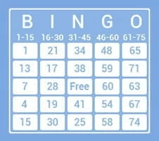 Carte de bingo cu 75 de bile