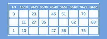 Carte de Bingo cu 90 de bile