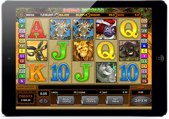 Playing Mega Moolah on a tablet or iPad