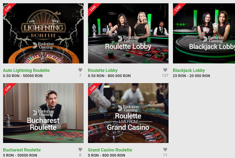 Platforma Live Unibet Casino