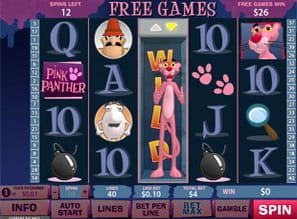 O imagine cu slotul progresiv Pink Panther