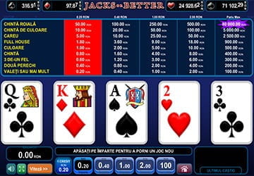 Invata sa citesti tabelul de plati de video poker online