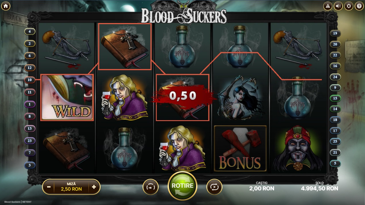 Slotul Blood Suckers de la NetEnt