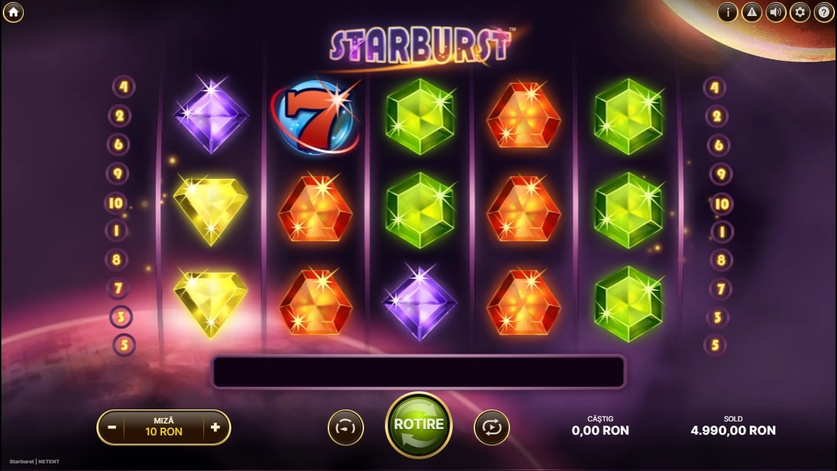 Slotul Starburst de la NetEnt
