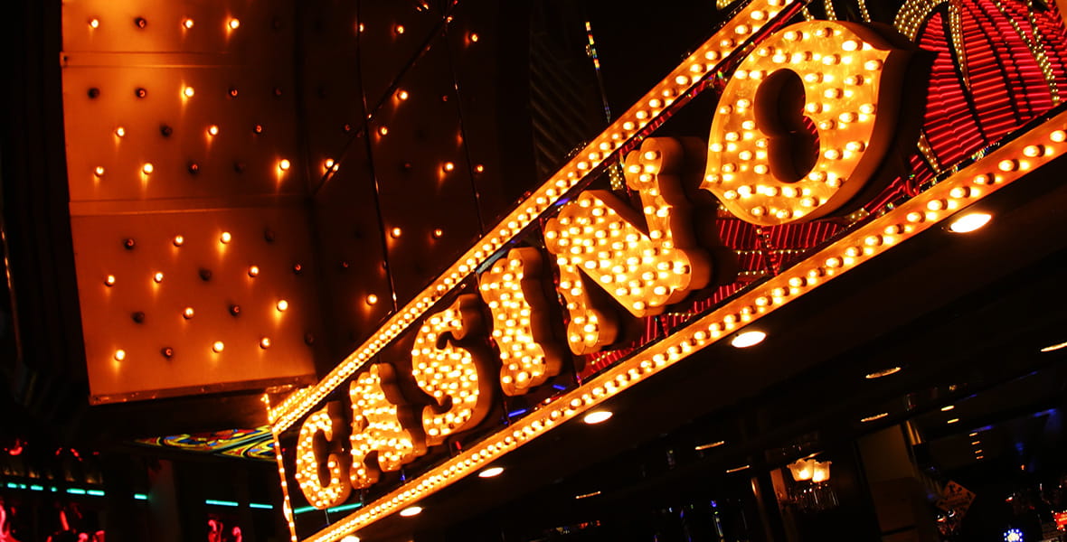 Casino Sign with Electric Lighting 