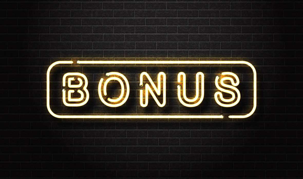 Neon Sign with Bonus Written Out 