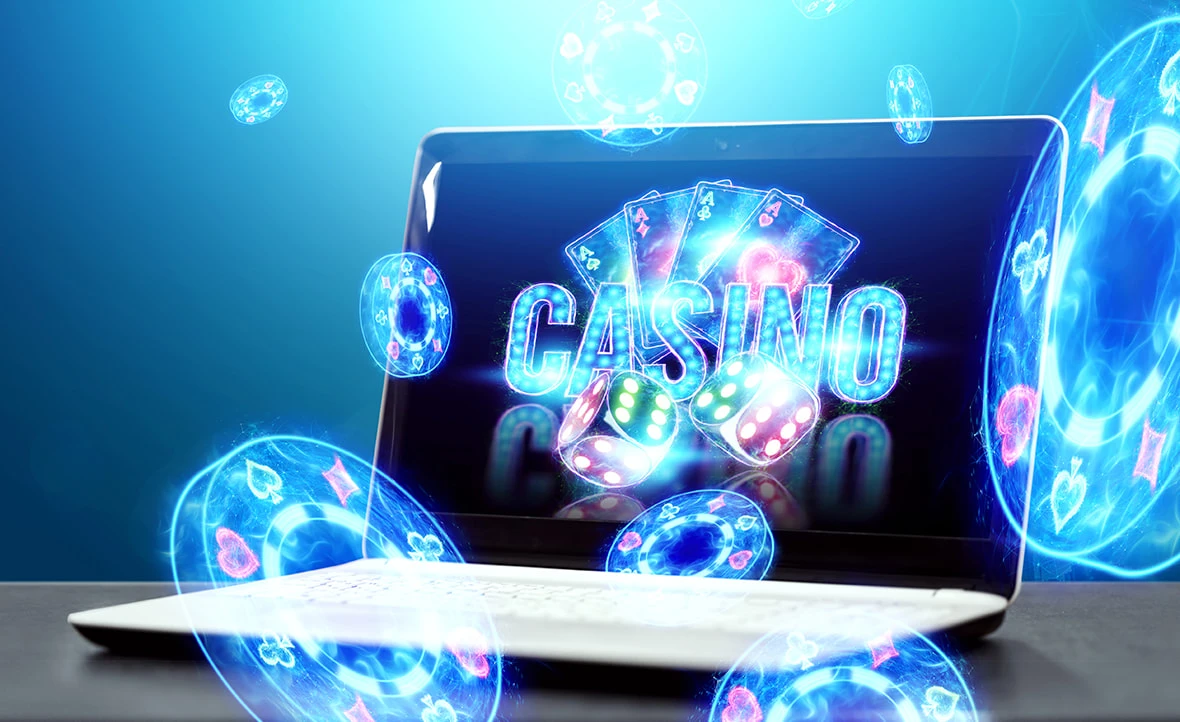 Laptop Showing Online Casino Games