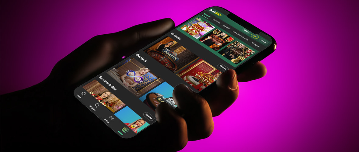 Live Dealer tables at bet365, powered by Evolution, Playtech and Pragmatic Play — viewed on iPhone 14 Pro.