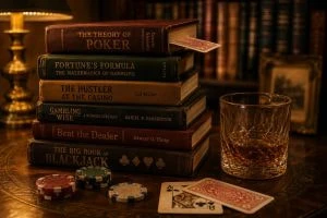 A collection of gambling books