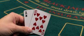 A hand showing blackjack