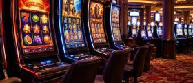 Slot machines at a land-based casino